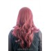 WID-1003 Aubergine rode pruik, halflang haar, krullend 