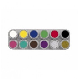Grimas watermake-up palet A 12 kleuren + 2 penselen gratis