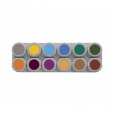 Grimas watermake-up palet B 12 kleuren + 2 penselen gratis.