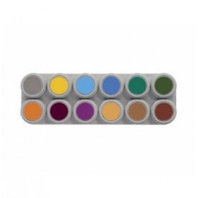 Grimas watermake-up palet B 12 kleuren + 2 penselen gratis.