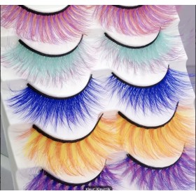 Wimperset met 5 paar gekleurde wimpers incl.wimperlijm